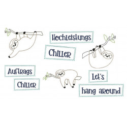 Stickserie - Faultiere Fansenappli